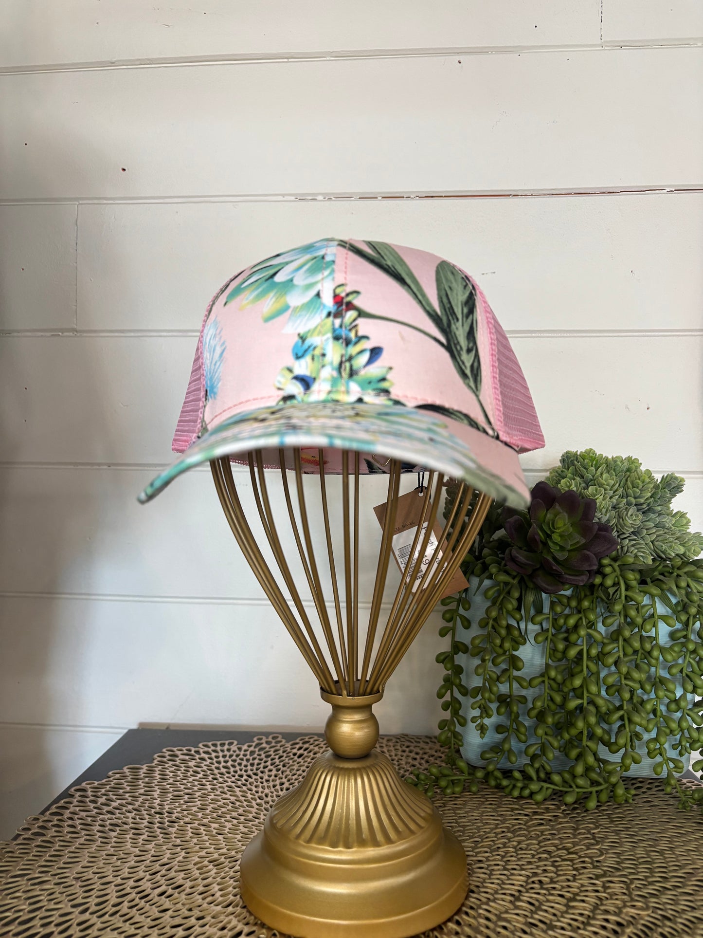 Peach Floral Hat