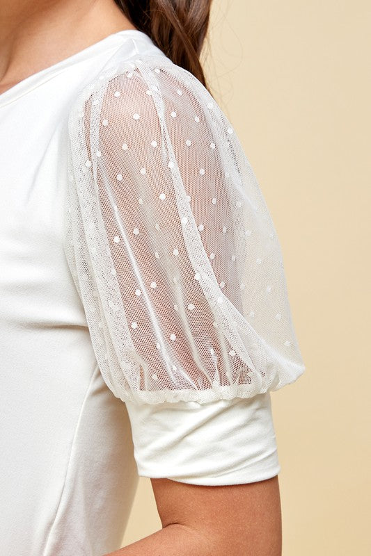 Meshed Sleeve Top
