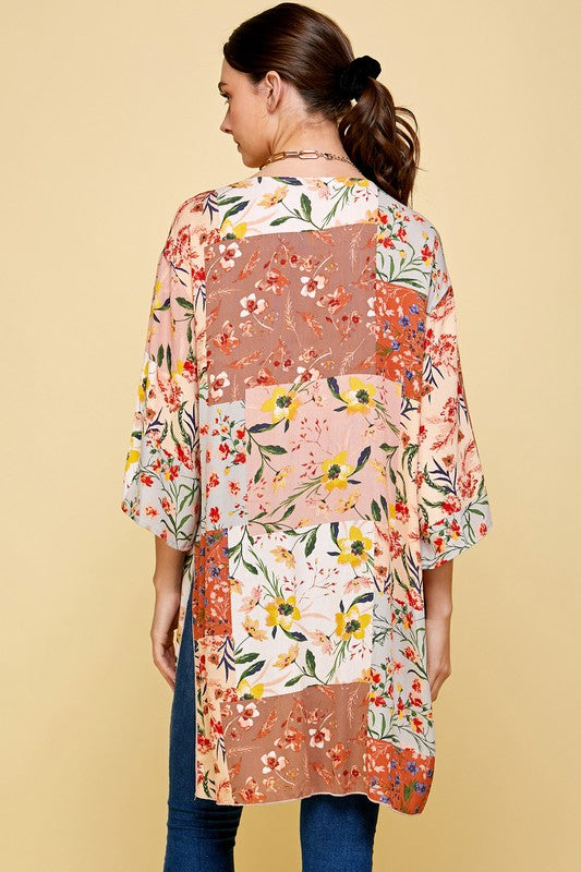 Patchworked Floral Kimono