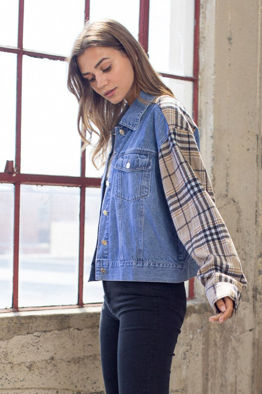 Denim Plaid Jacket