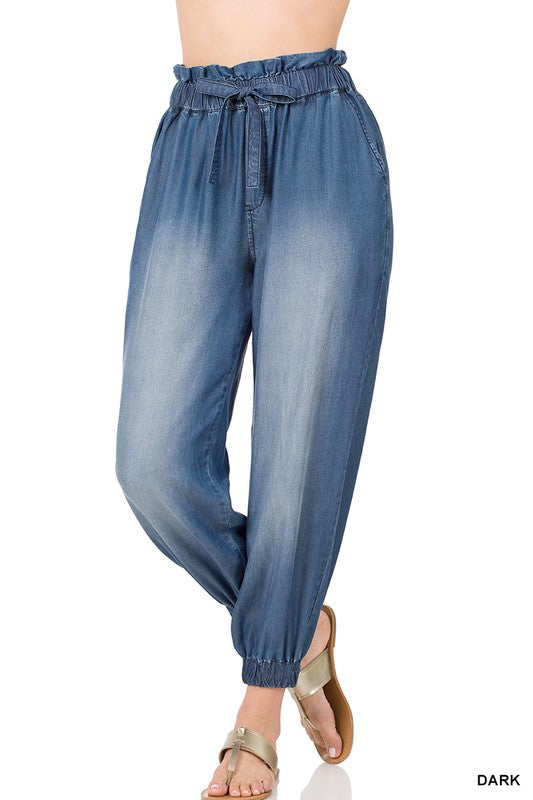 Chambray Jogger Pants