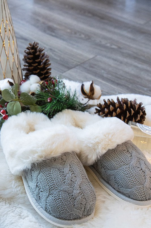 Cable Knit Slippers
