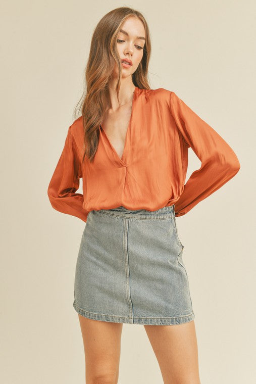 Woven Satin Blouse