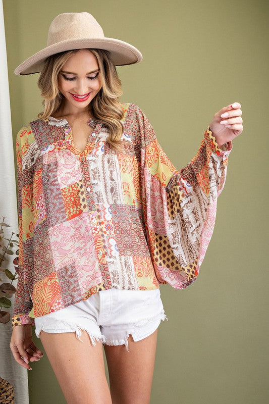 Paisley Dolman Top