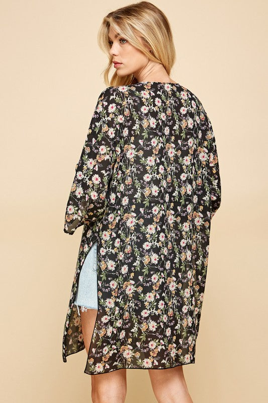 Floral Print Kimono