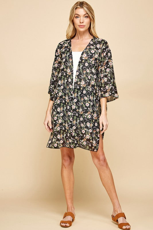 Floral Printed Kimono