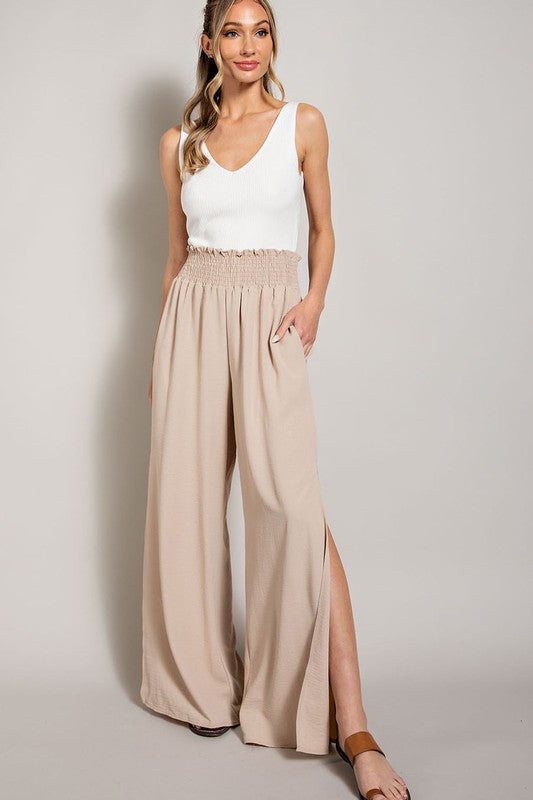 Wide Leg Slit Pants