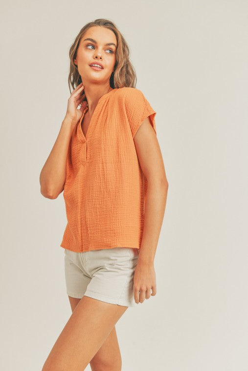 Crinkle Gauze Top