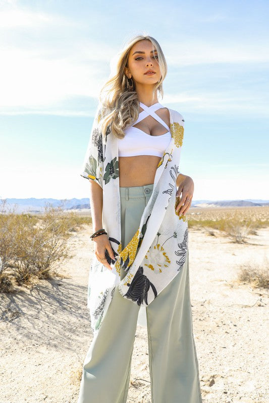 Floral Motif Kimono