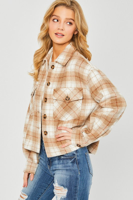 Plaid Crop Shacket