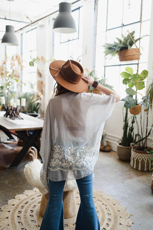 Floral Stitch Kimono