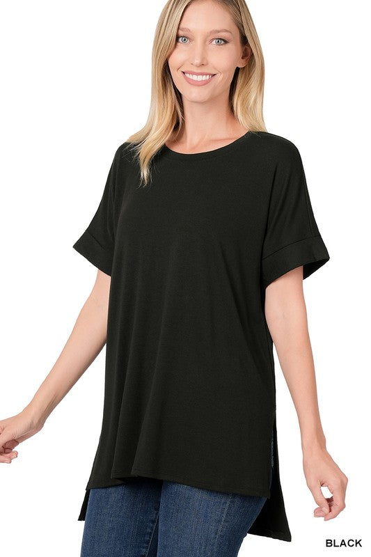 Rolled Sleeve Top