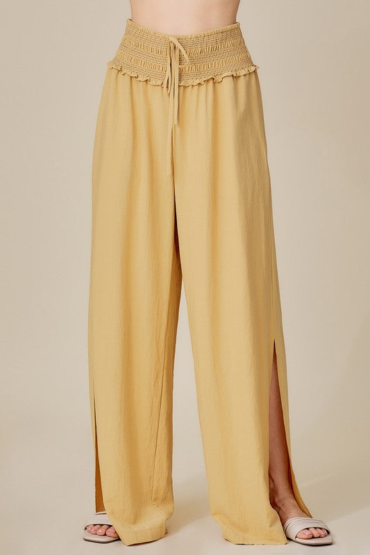 Smocked Detail Pants