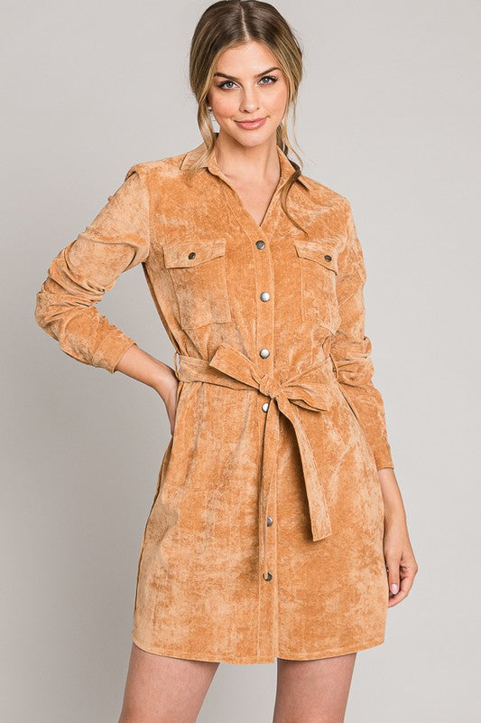 Corduroy Shirt Dress
