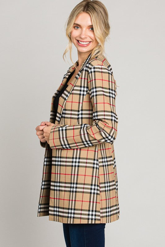 Tartan Long Blazer