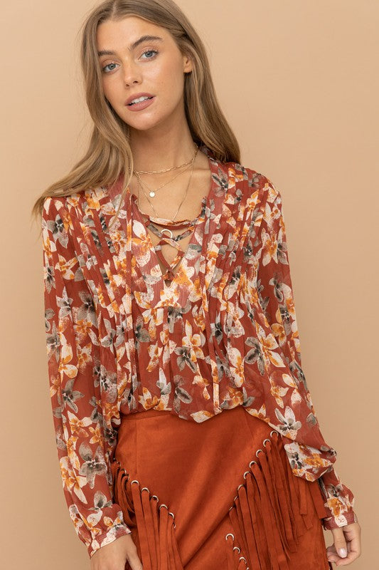 Animal Chiffon Blouse