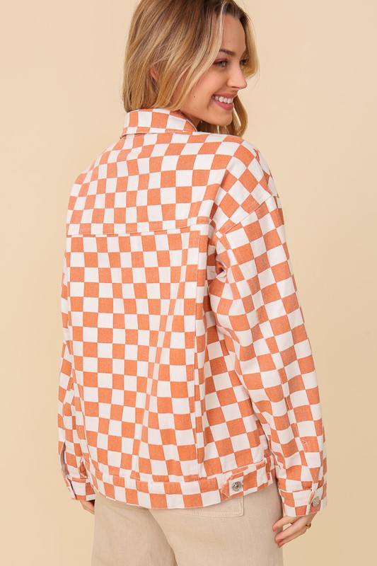 Checkered Denim Jacket