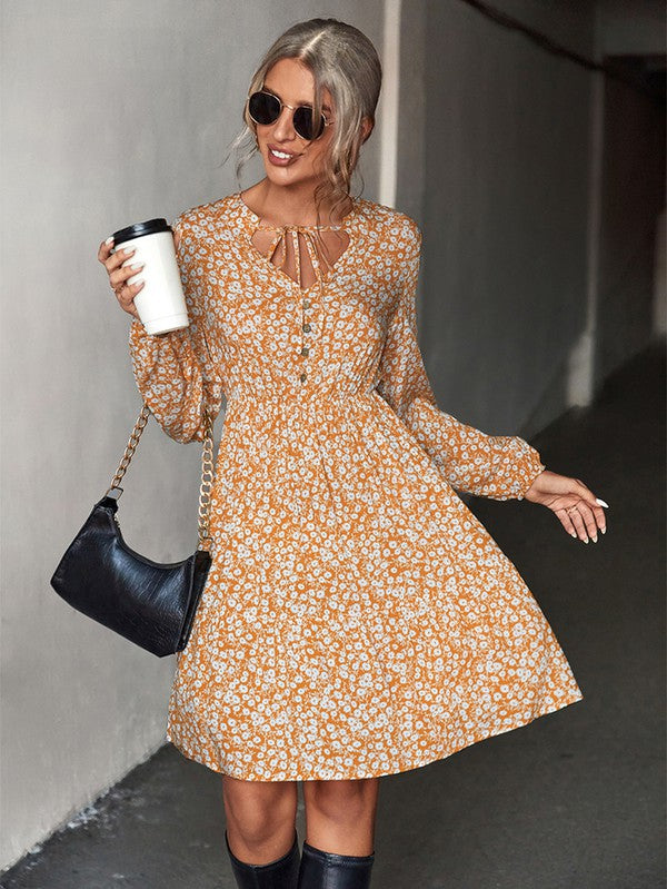 Floral Mid-Length Dress