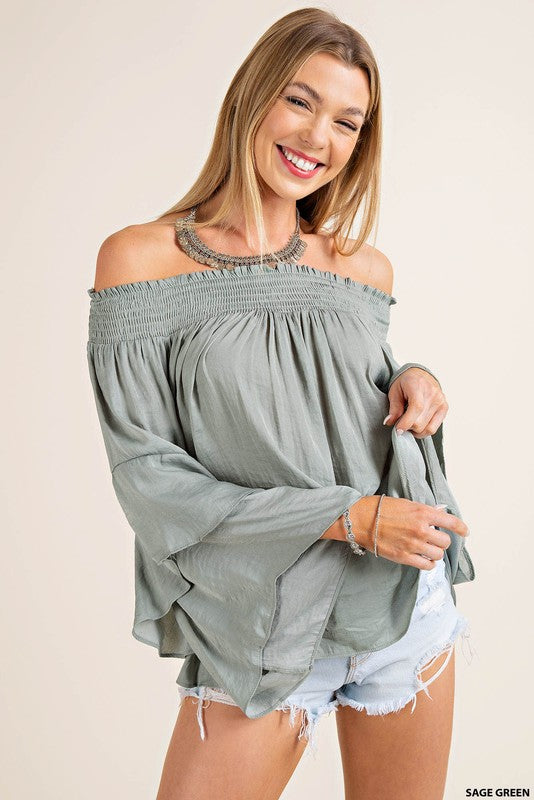 Smocked Off-Shoulder