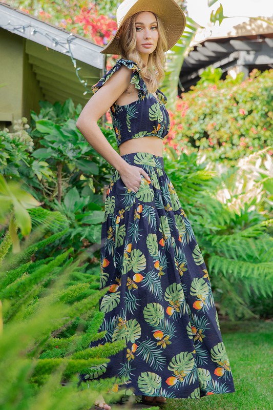 Tropical Tiered Skirt