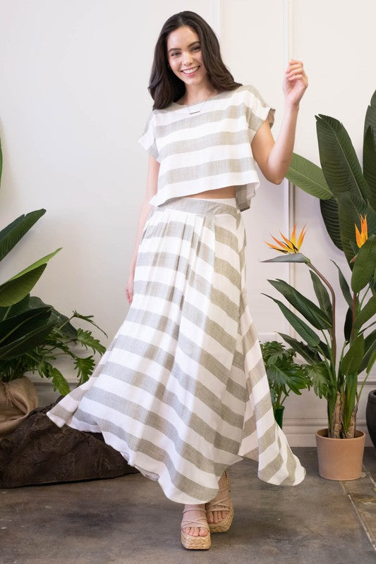 Striped Midi Skirt