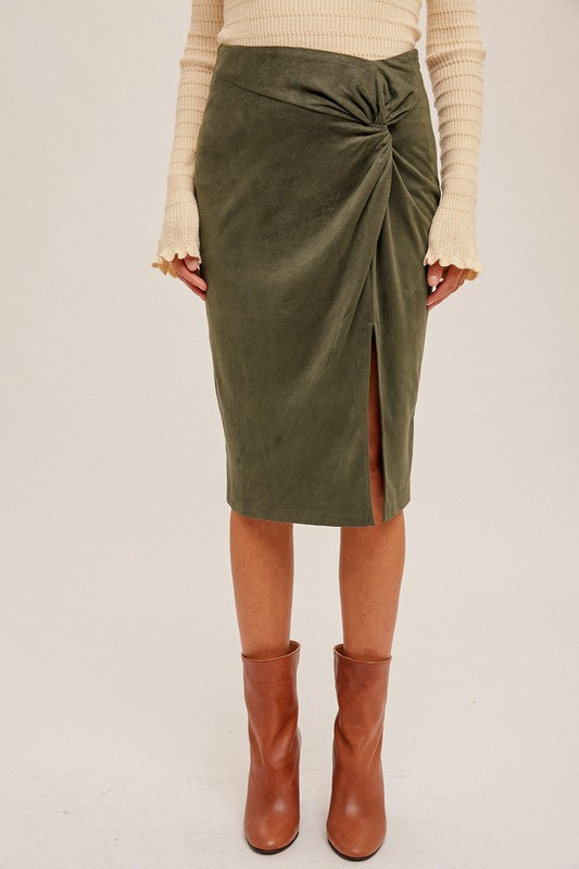 Detailed Suede Skirt