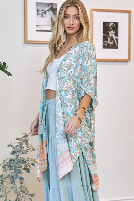 Printed Long Kimono