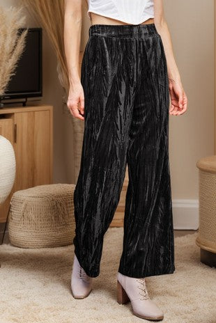 Crinkled Velvet Pants