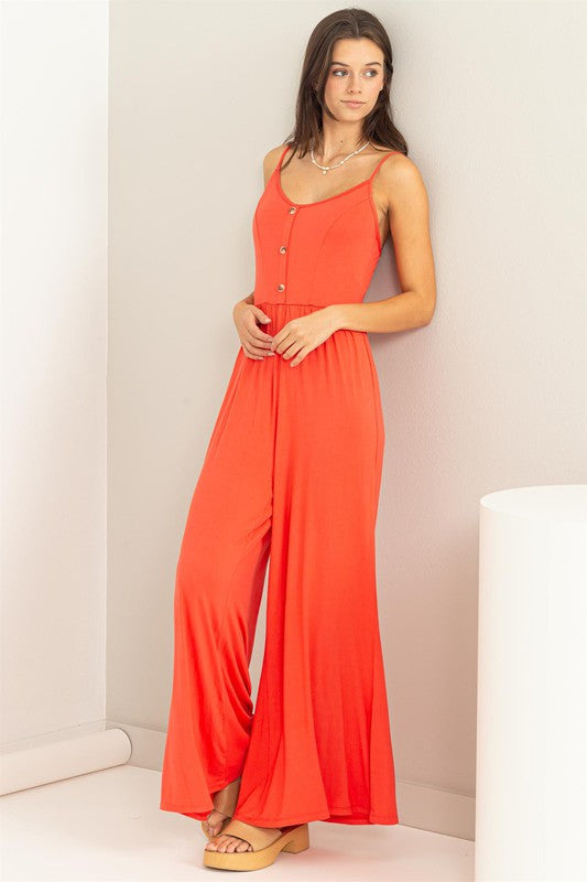 Button Front Jumpsuit