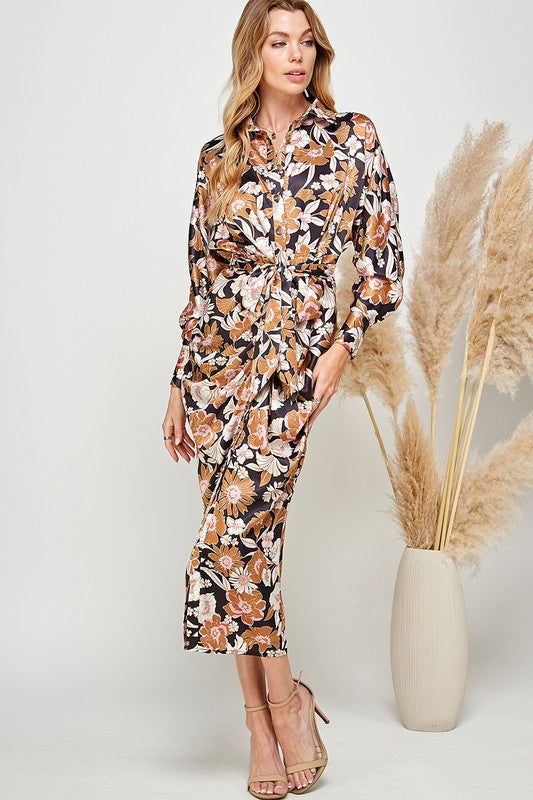 Floral Print Tie Dress