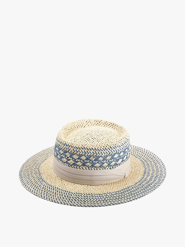 Zia Two-Tone Boater Hat