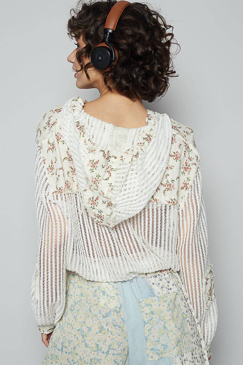 Floral Print Crochet Jacket