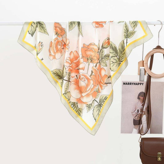 Large Floral Print Scarf