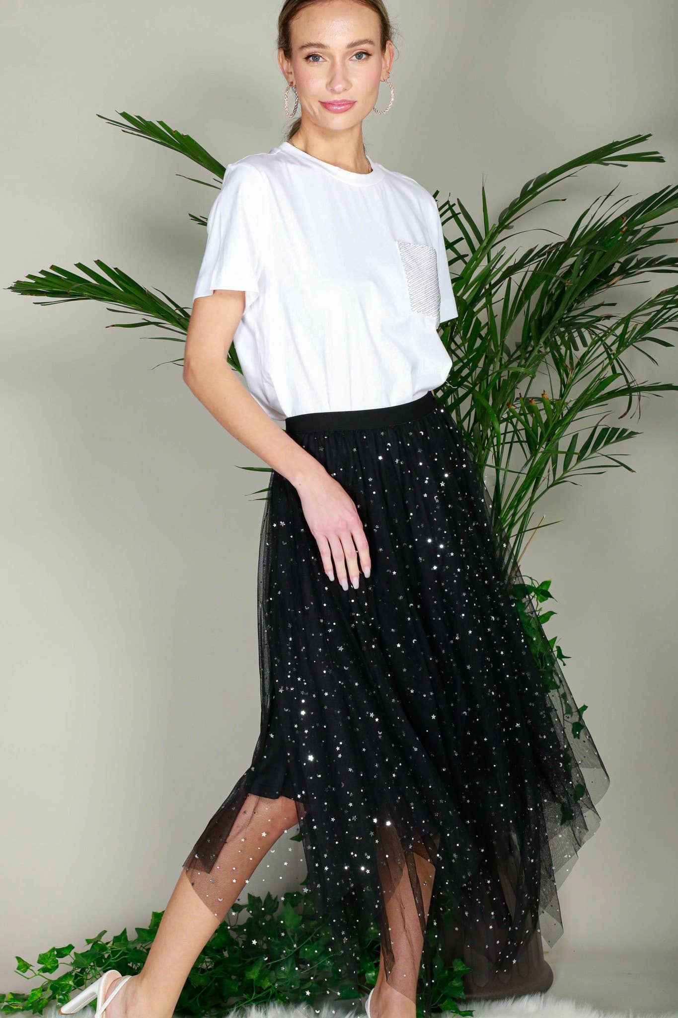 Star Glitter Mesh Skirt