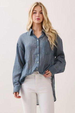 Oversized Button Up Top