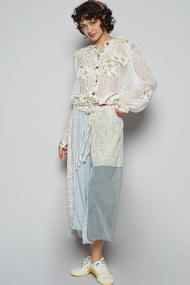 Floral Print Crochet Jacket