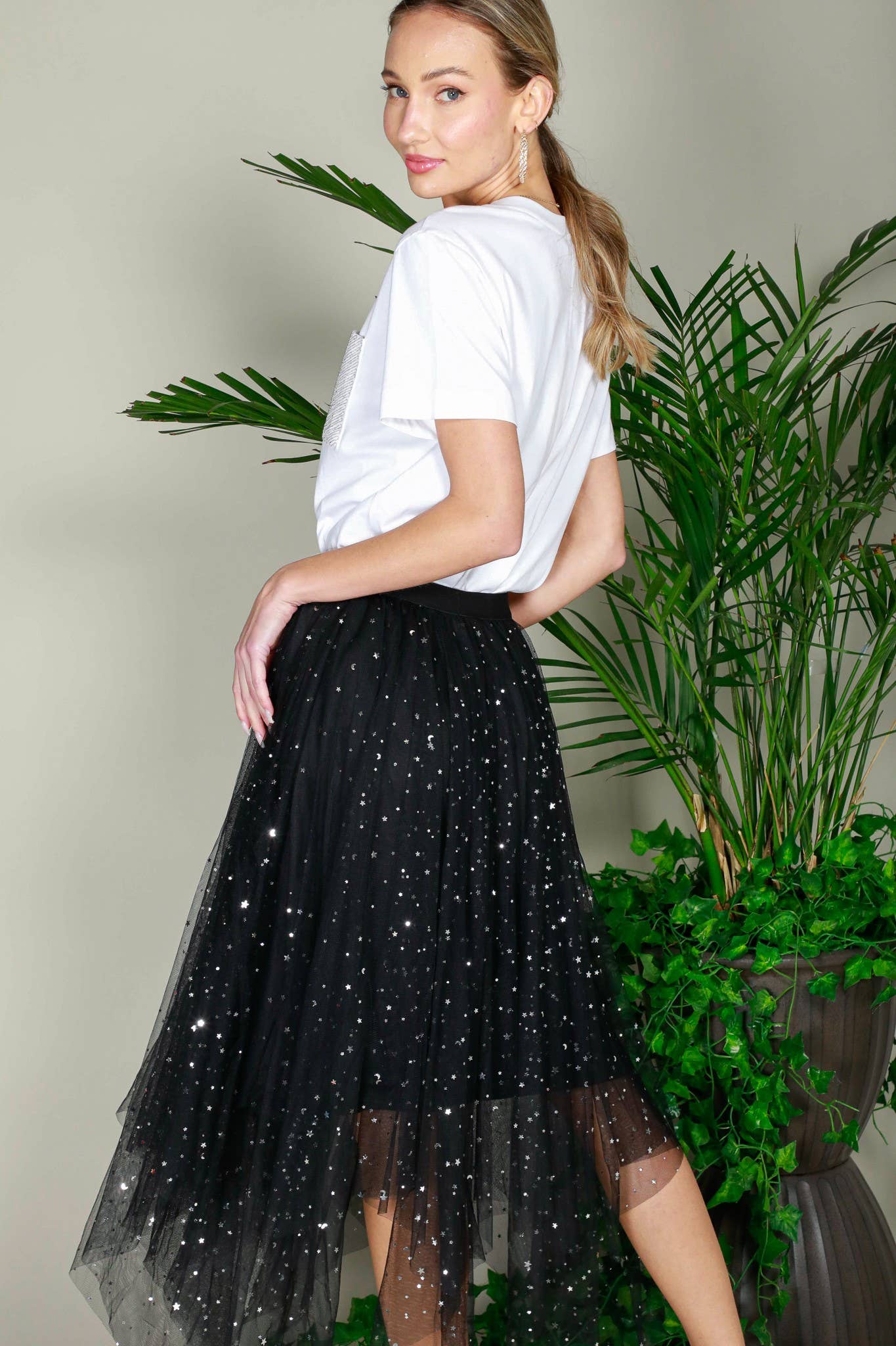 Star Glitter Mesh Skirt