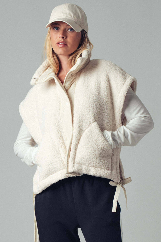 Quilted Sherpa Boxy Vest