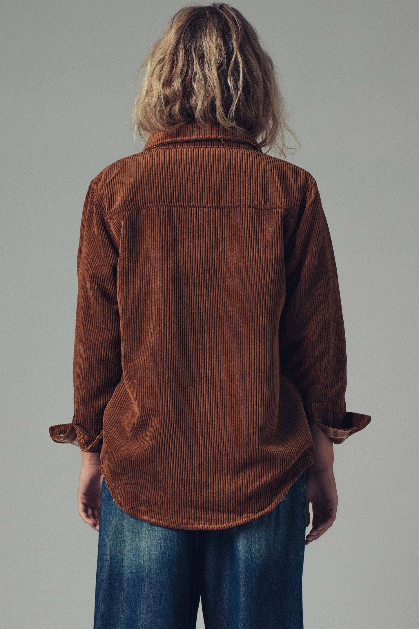 Plaid Lined Corduroy Shacket