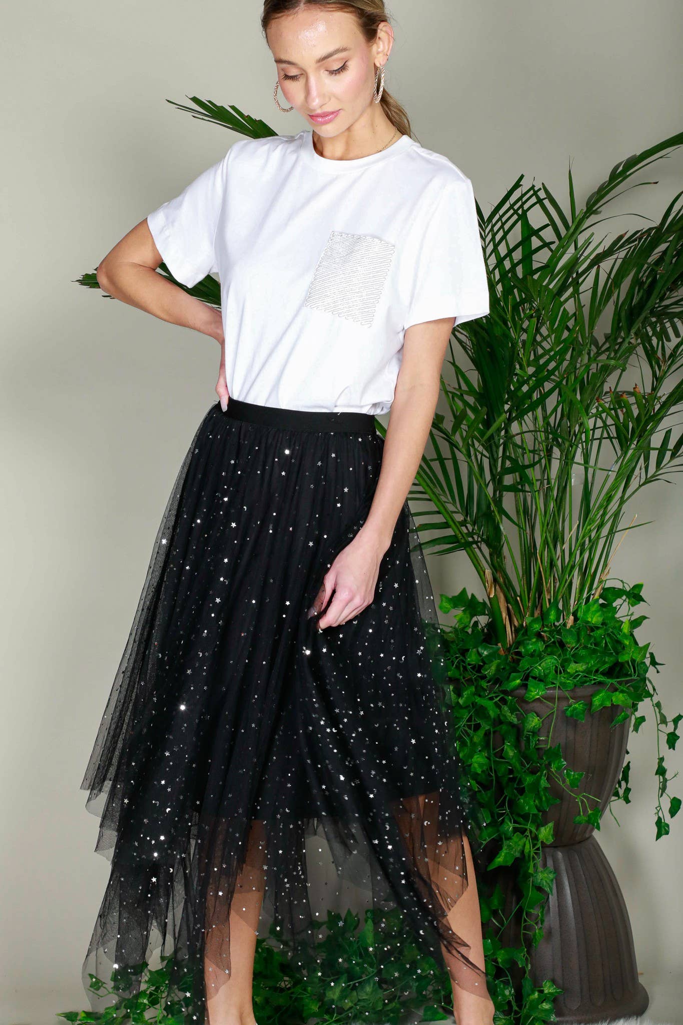 Star Glitter Mesh Skirt