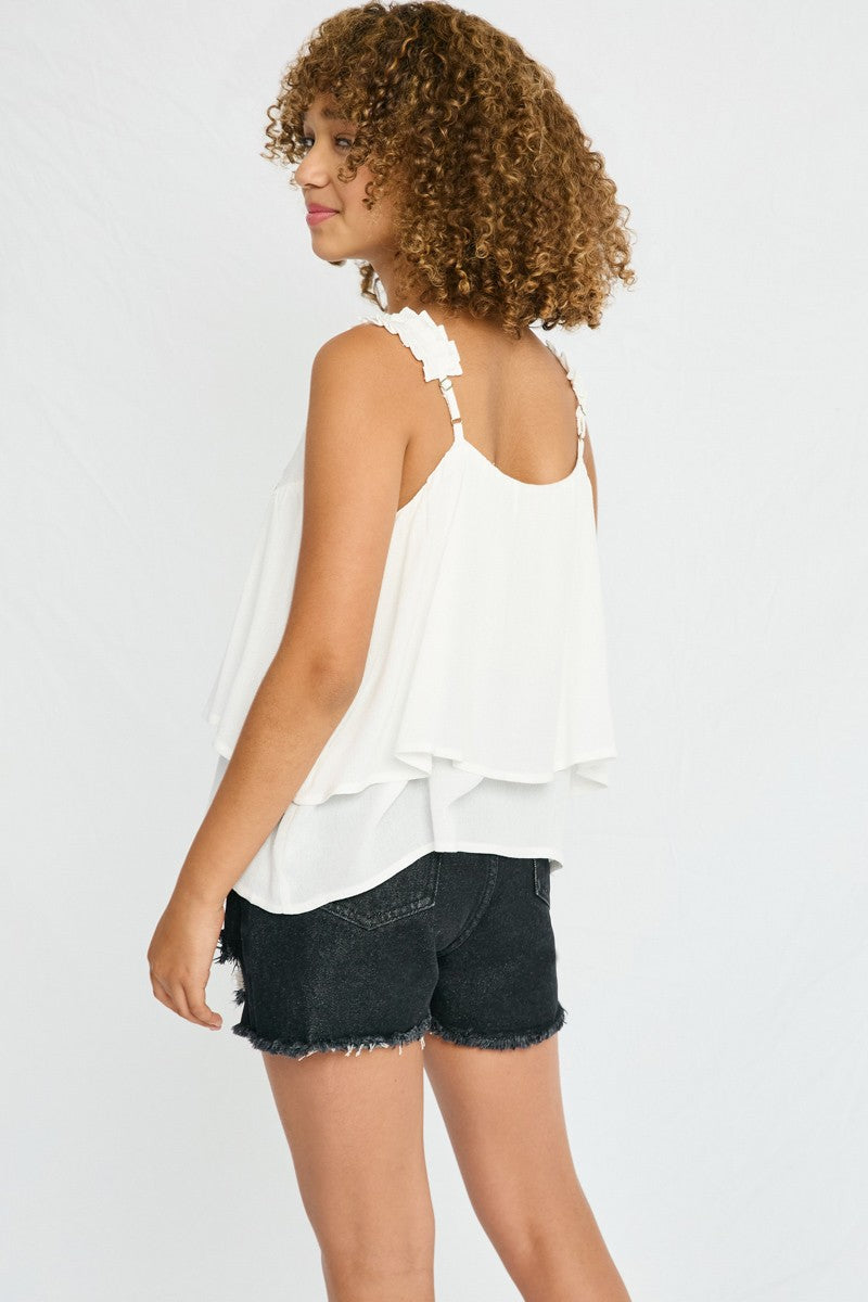 Embroidered Tiered Tank