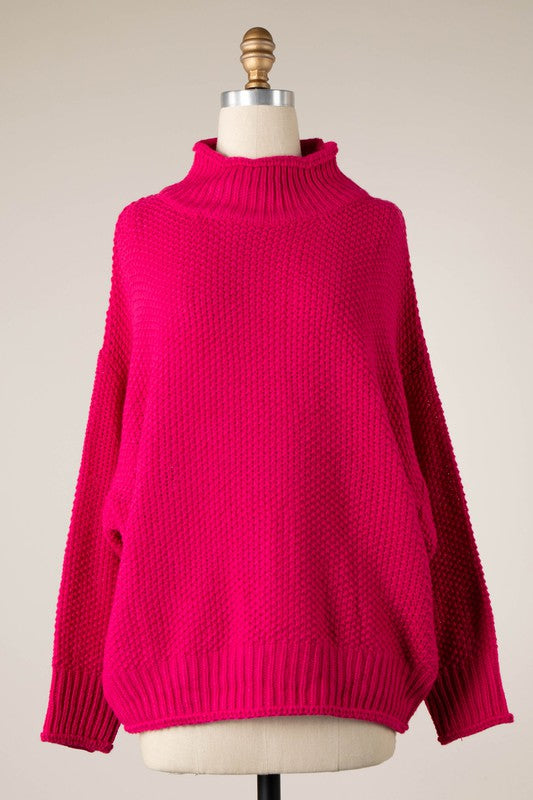 Mock Neck Cable Knit