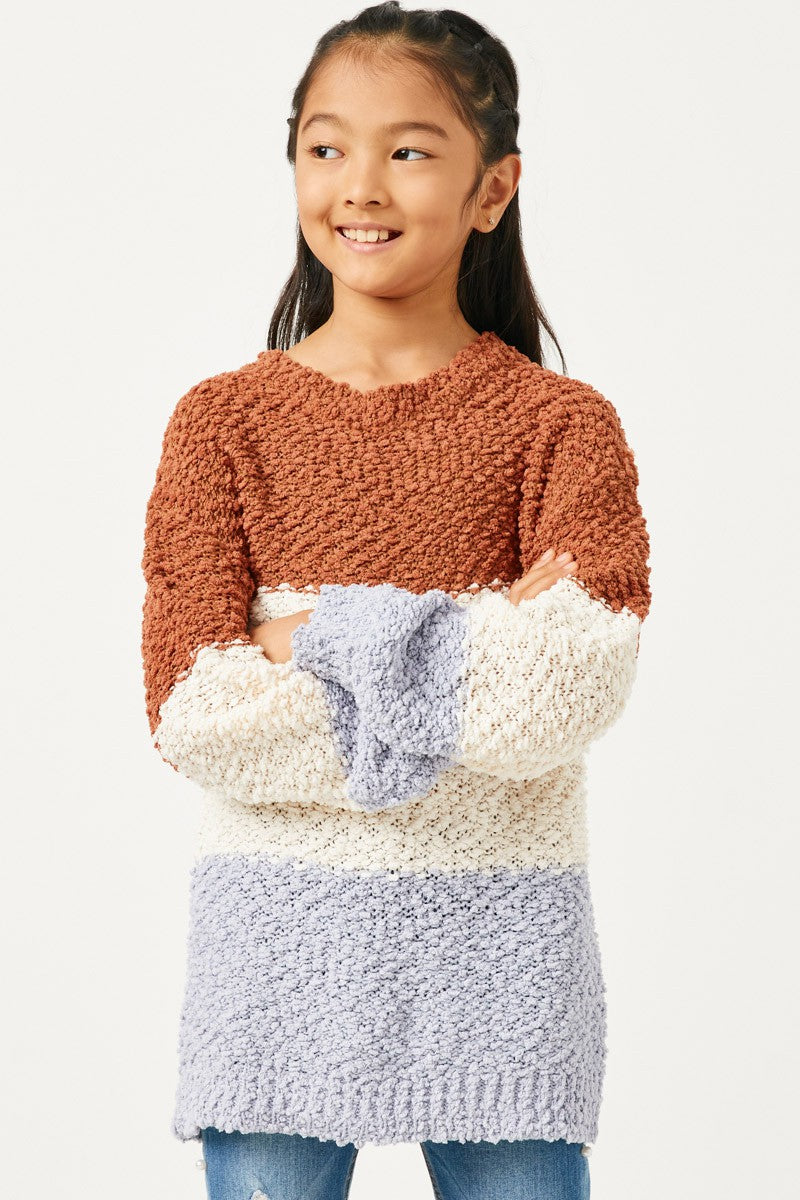 Color Block Popcorn Sweater