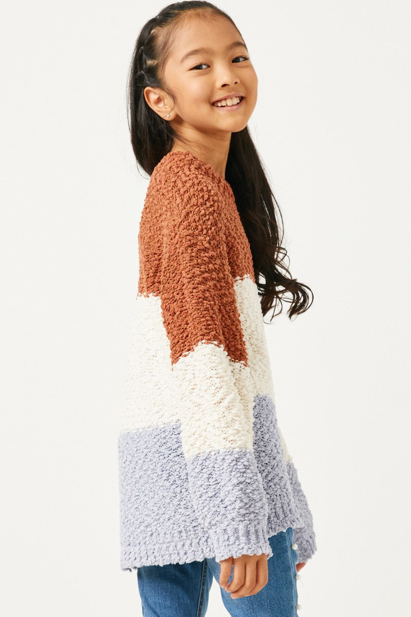 Color Block Popcorn Sweater