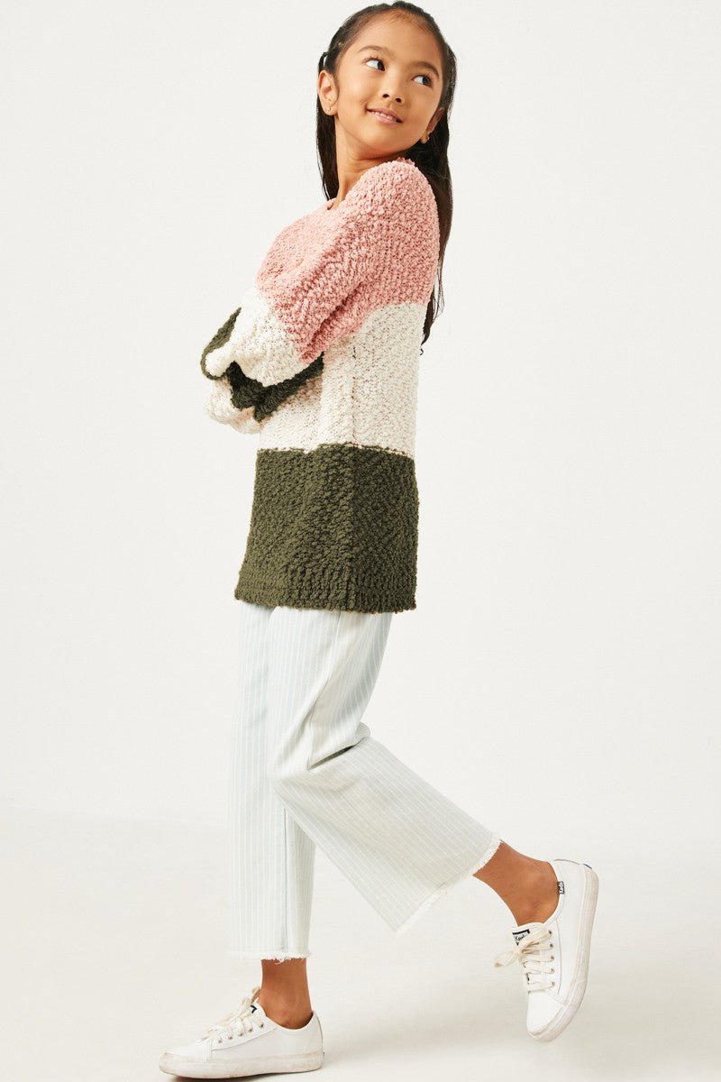 Color Block Popcorn Sweater