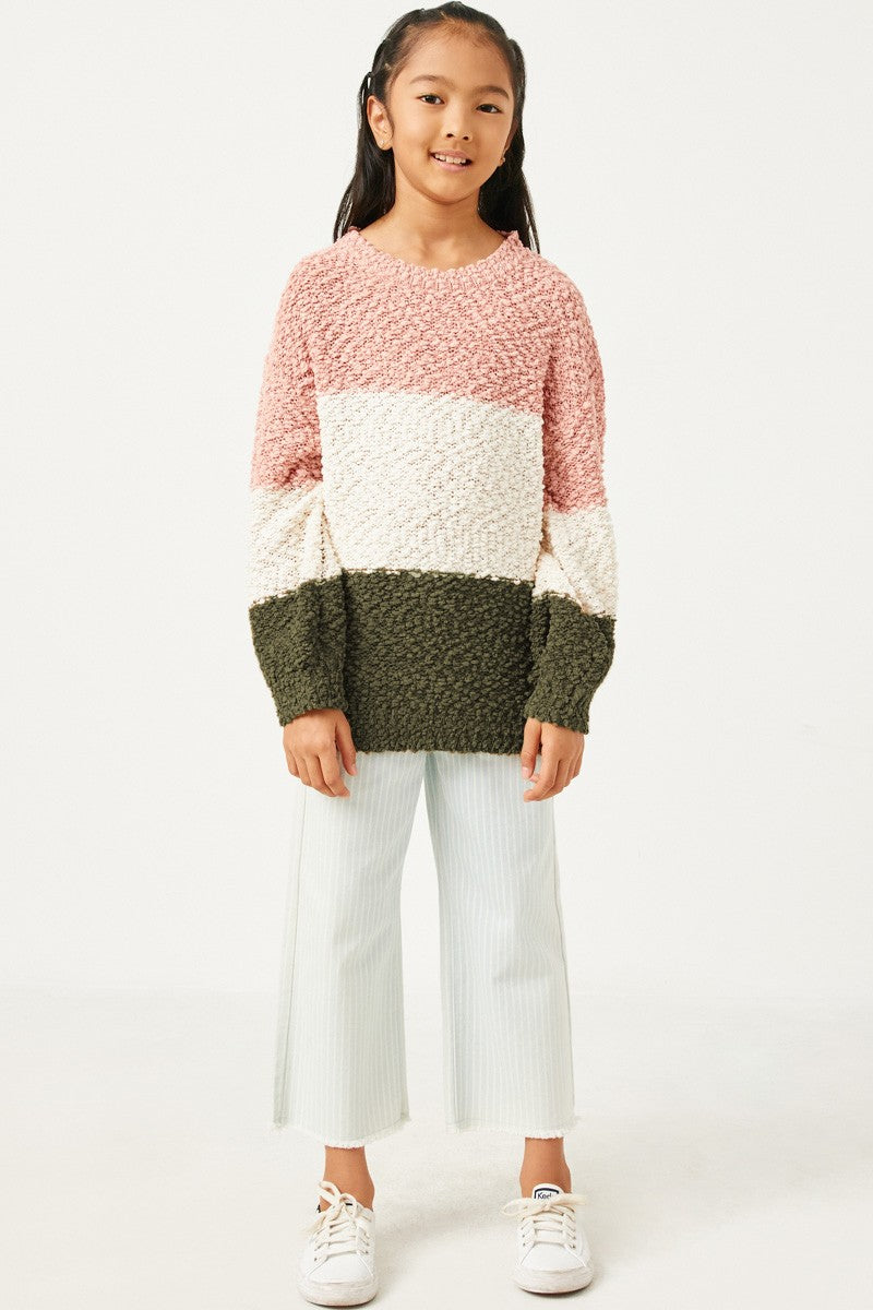 Color Block Popcorn Sweater