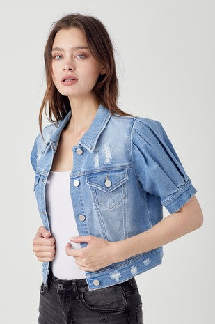 Shirring Sleeve Jacket
