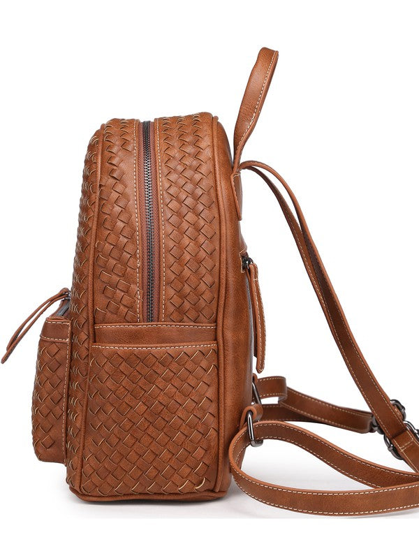Woven Backpack Purse