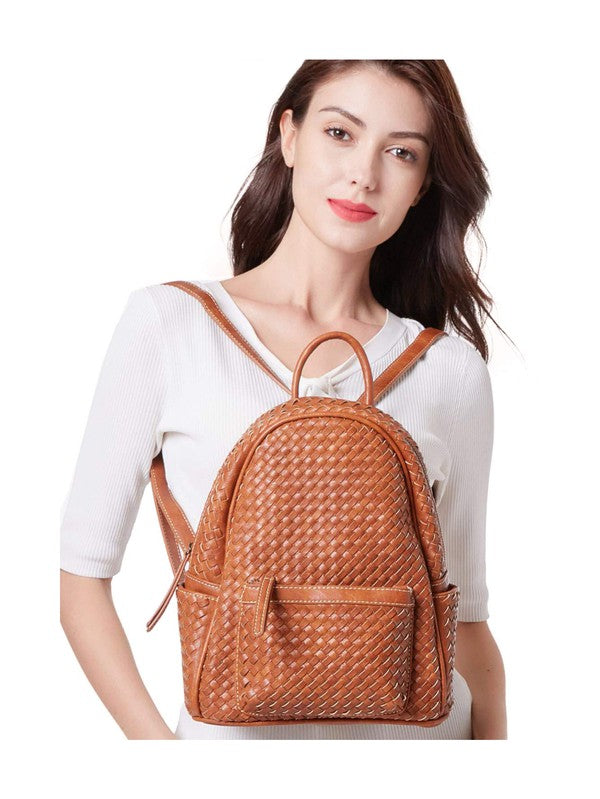 Woven Backpack Purse