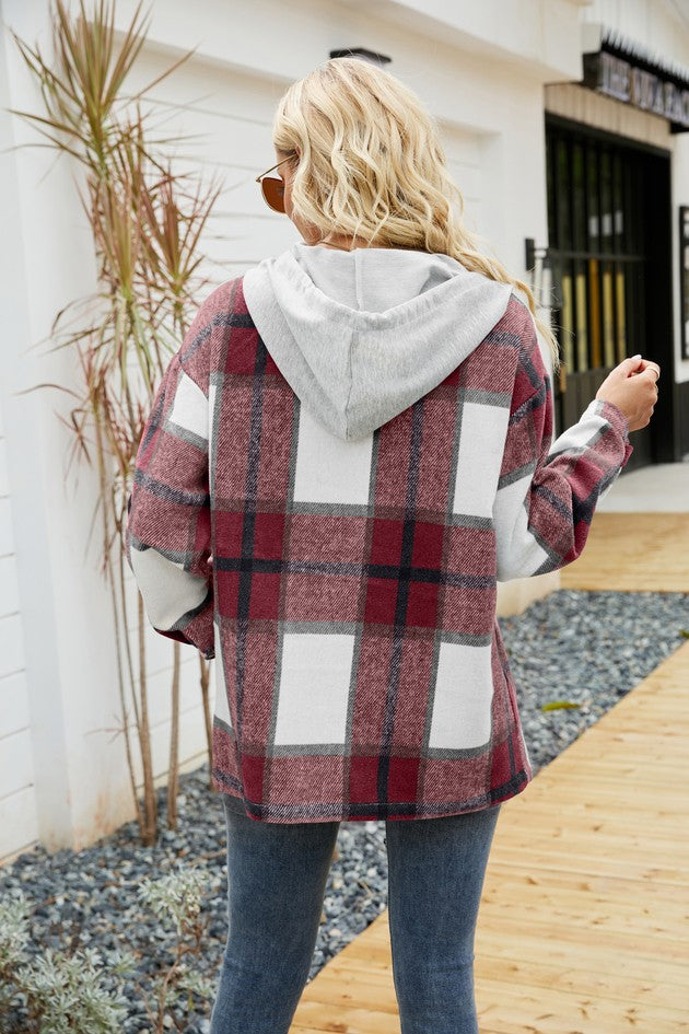 Hooded Long Sleeve Shacket